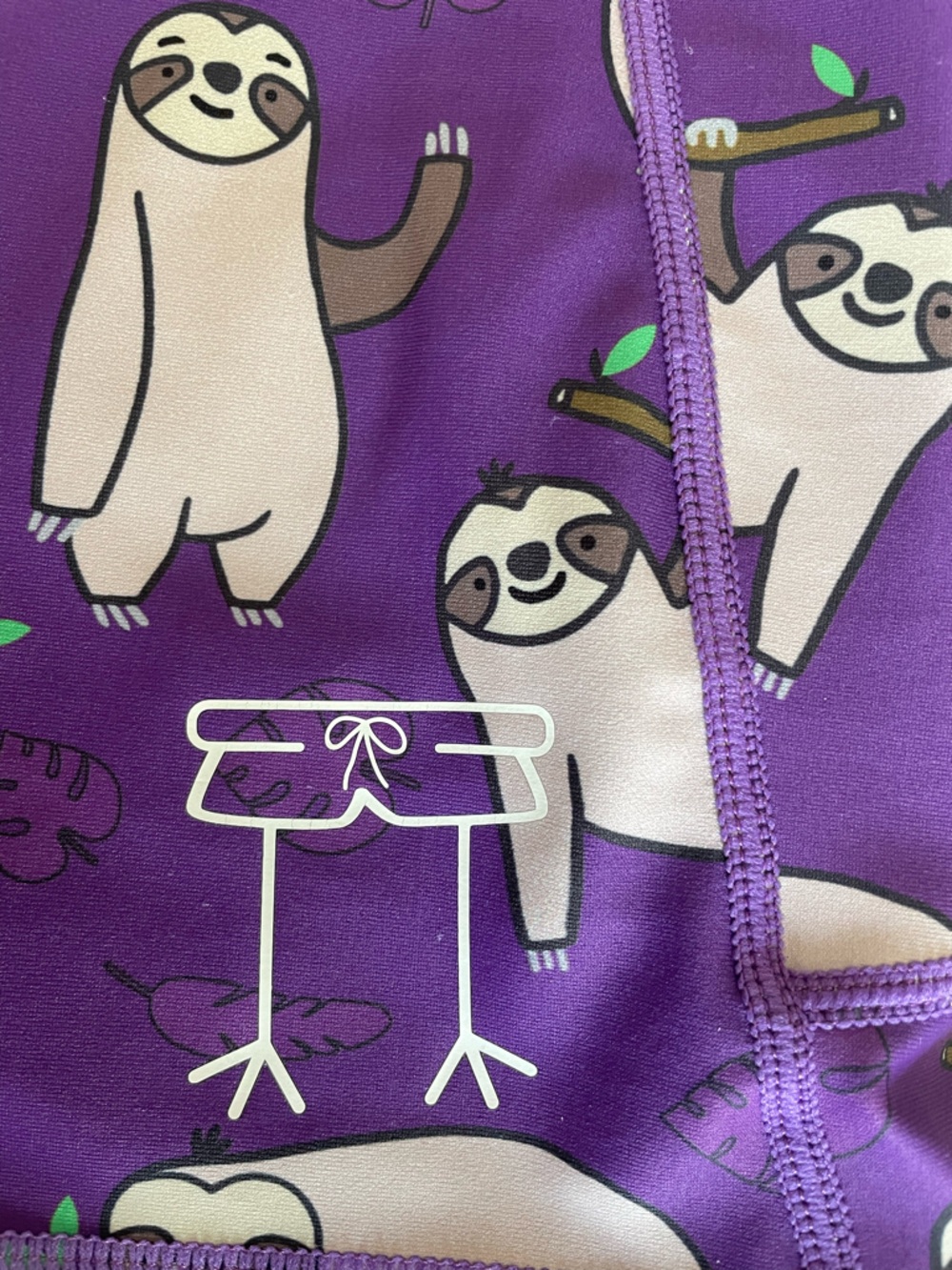 ChicknLegs Women's Purple Sloth Athletic Shorts - Picture 3 of 6